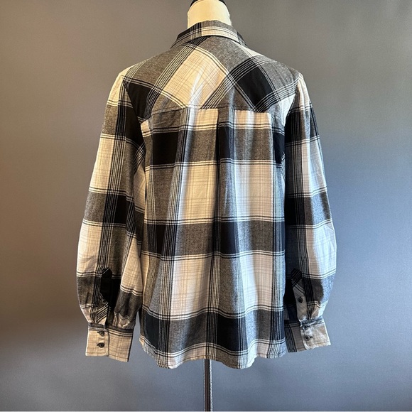 Sanctuary Women's New Generation Plaid Boyfriend Blouse Top - Picture 3 of 8